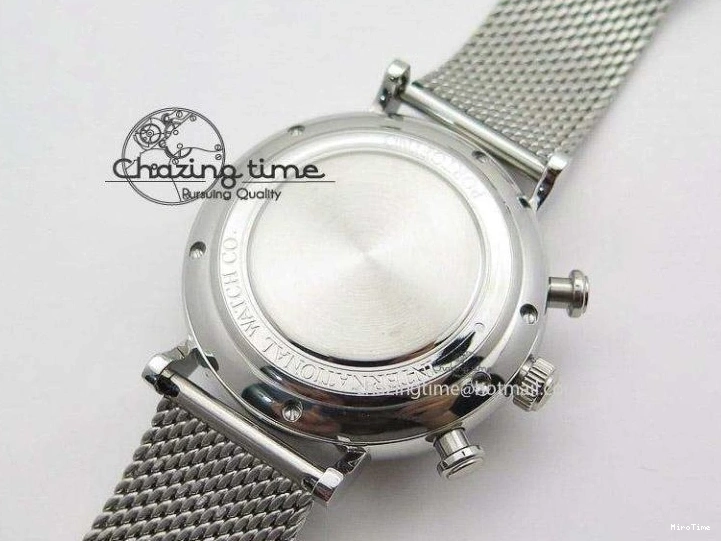 MIROTIME 0124 Portofino Chrono SS Black Dial on SS Mesh Bracelet A StreetReady 7399